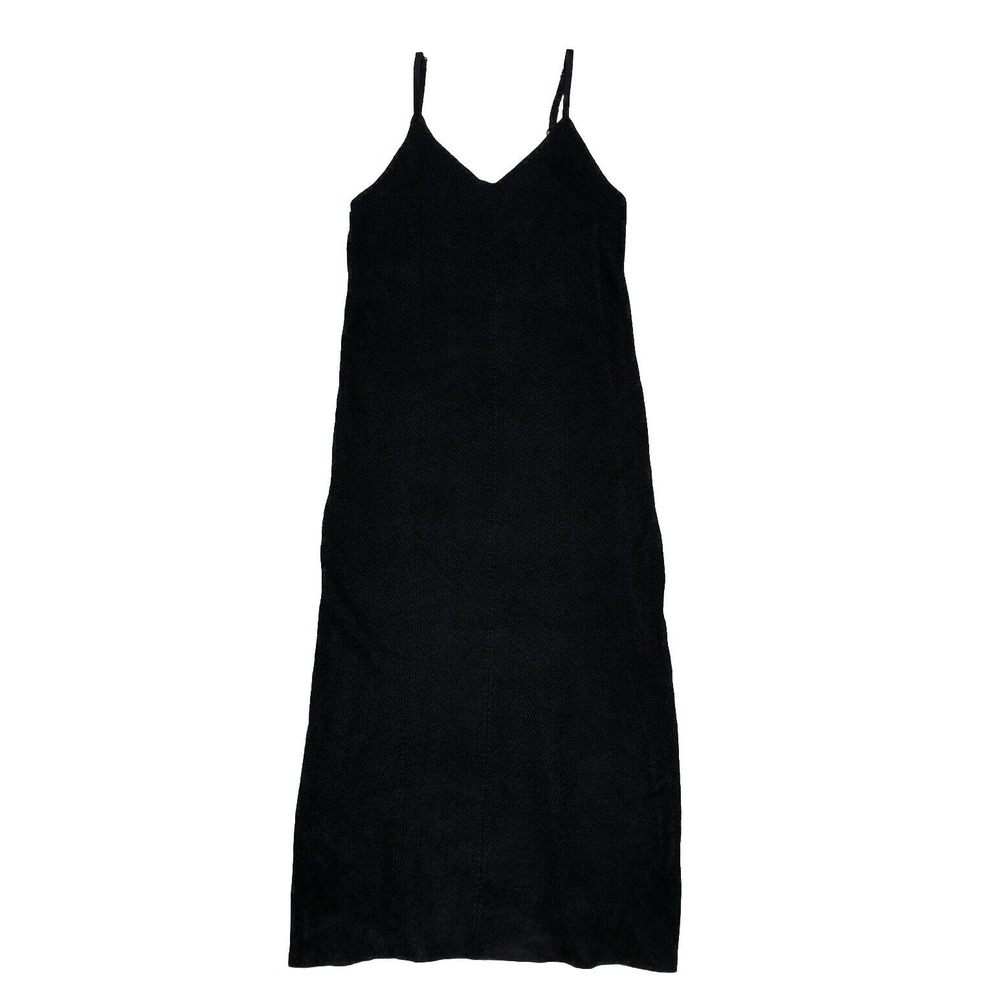 Freshman 1996  Dress Knit Ribbed Tank‎ Preppy Bodycon Midi Black *undone stitch